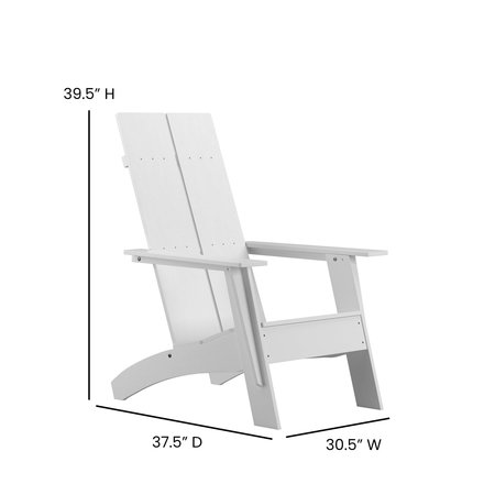 Flash Furniture 4 Pack White Modern 4 Slat Back Adirondack Chairs 4-JJ-C14509-WH-GG